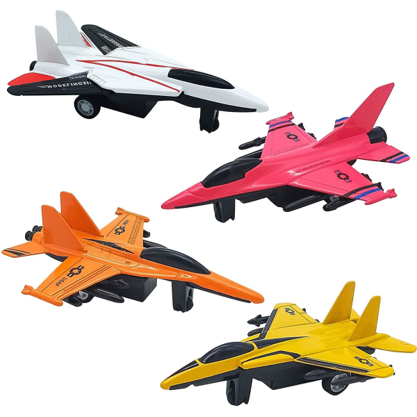 4st Flygplansleksaker Diecast Planes Modeller Set För Pojkar Flickor - Die Cast Pull Back Flygplansmodell Leksaker Presenter, Perfekt För Samling &amp; Partyförmån