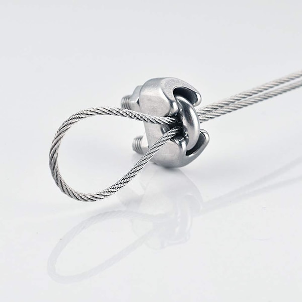 M5 Kabelbinders U-bøyle Bolt Kabelklemme 304 Rustfritt Stål Kabelklemme Sadel Wire Rope Clips 10 stk