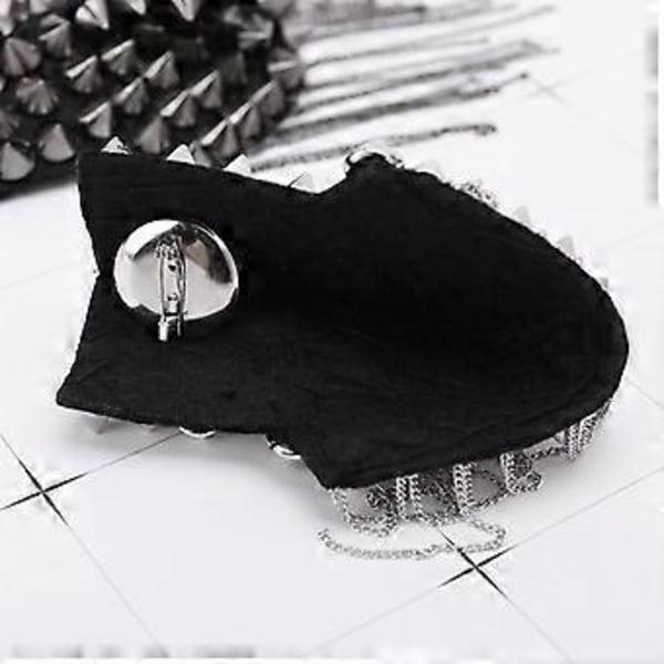 Punk Gotisk Tofs Nitar Studs Brosch Epålett Axelmarkering Epålett svart black