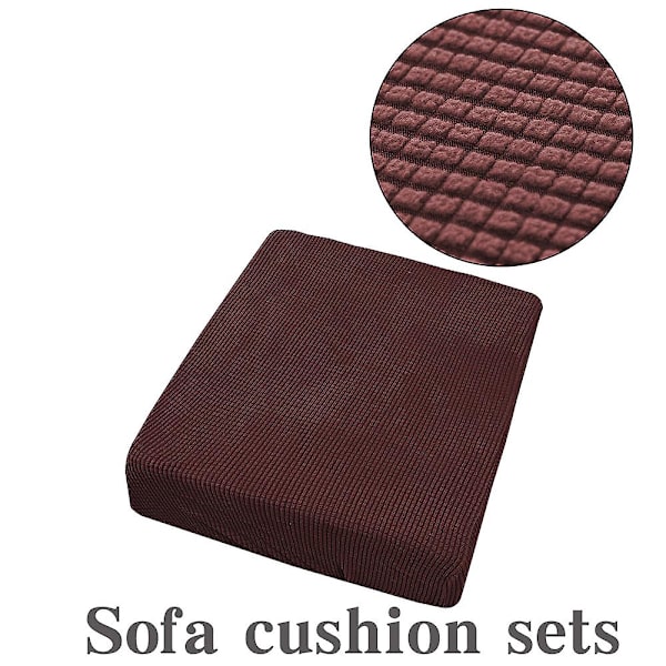 Sofa setetrekk i erstatningsstoff, elastisk beskyttende putetrekk, sofatrekk (2 seter mørk kaffe)