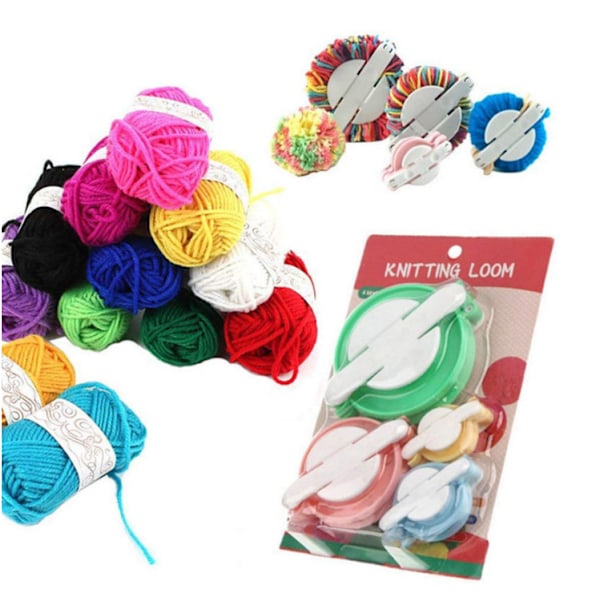 Set med 4 stycken plysch stickningsnålar ficka handgjord kit kit kn