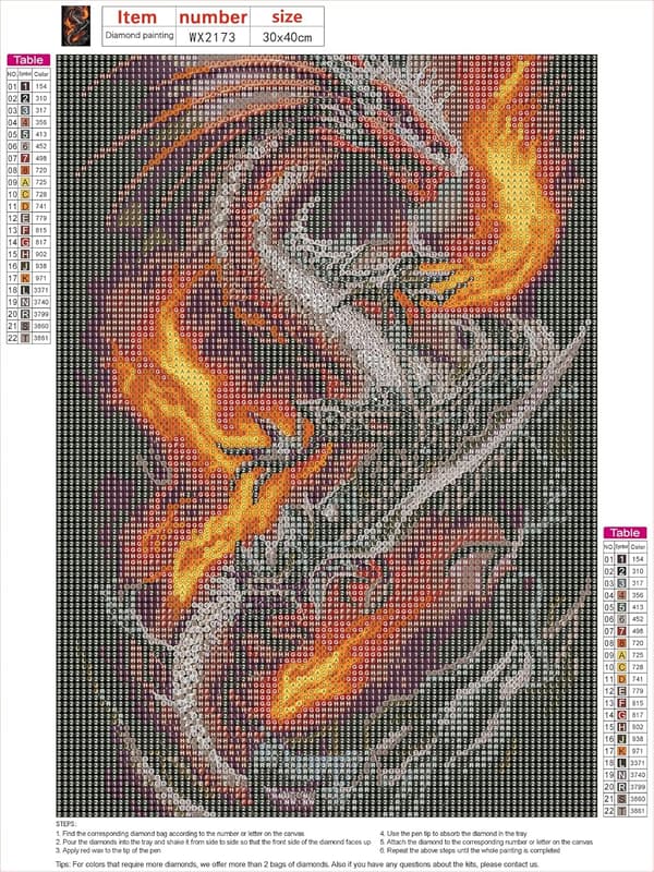 30x40cm 5D Diamantmaleri Sæt, Drager Diamant Kunst Sæt til Voksne