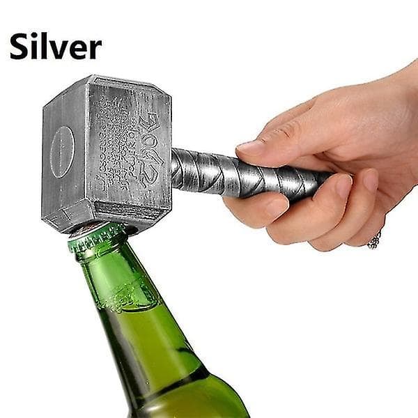 Uusi monitoiminen olutpullonavaaja pitkävartinen vasara Thor Thors Hammer olutpullonavaaja（Hopea）