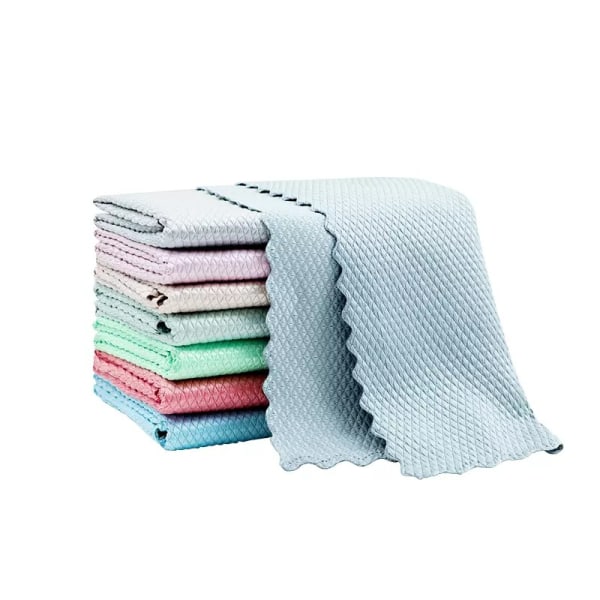 24Pack 25x25cm Fish Scale Microfibre Cloths Nanoscale Microfiber