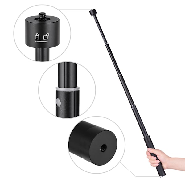 Teleskopisk stabilisatorförlängningsstång 73 cm 1/4 tum aluminiumlegeringspol för gimbalstabilisator Zhiyun Feiyu