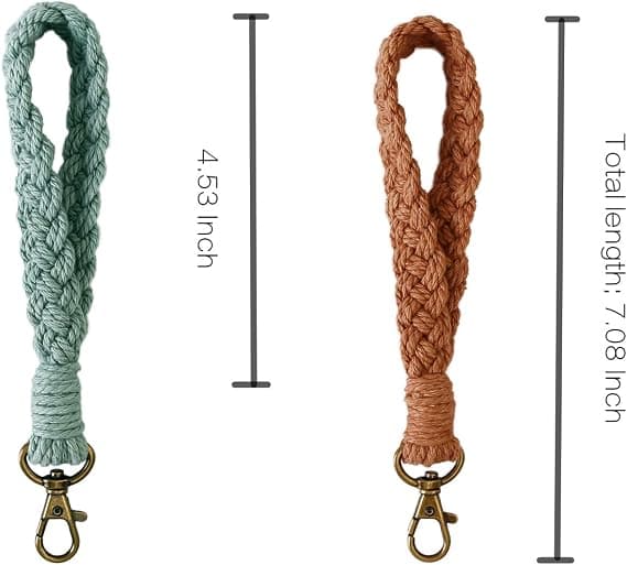 2 kpl Boho Macrame avaimenperä käsintehty rannekoru ranneke avaimenperä avain