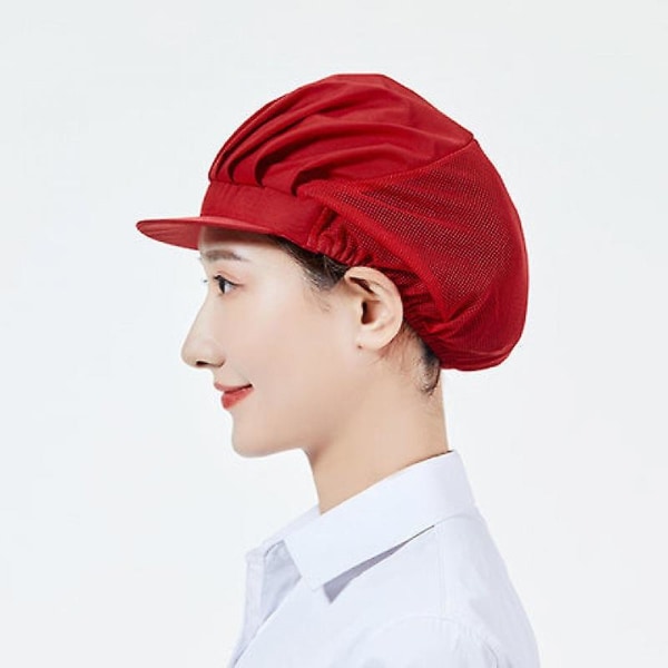 Matlagningsmössa Mesh Kock Hatt Halv Mesh 2st Unisex Mob Cap Industriverkstad Skyddande arbets Elastisk köksmössa（D）