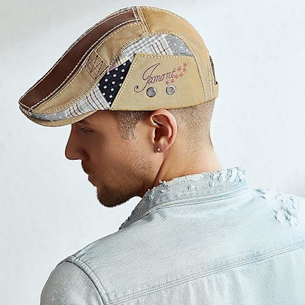 Basker för män sommar andningsbar backstage hatt Newsboy keps platt keps