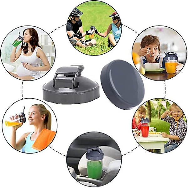 Återförslutningsbara mugglock & Flip Top To-go lock-ersättningsdelar för 600w & 900w mixerkoppar Juicer-tillbehör