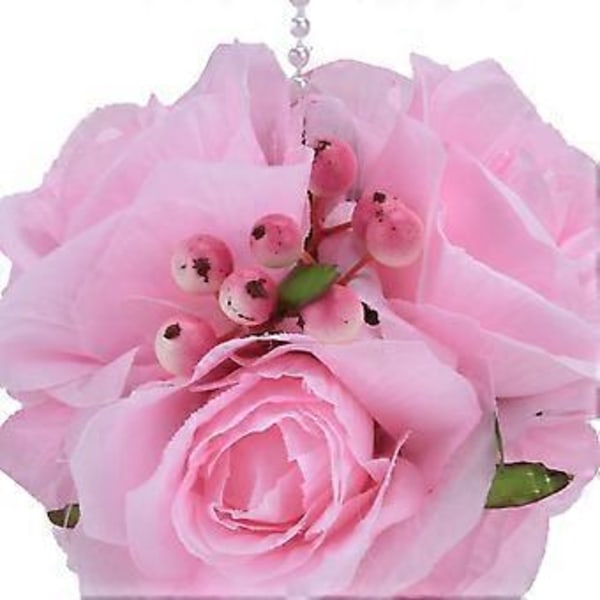 Simuleret Rose Kugle Kunstig Blomsterkugle Innovative Fotograferingsrekvisitter med Jingle Bell Fjer