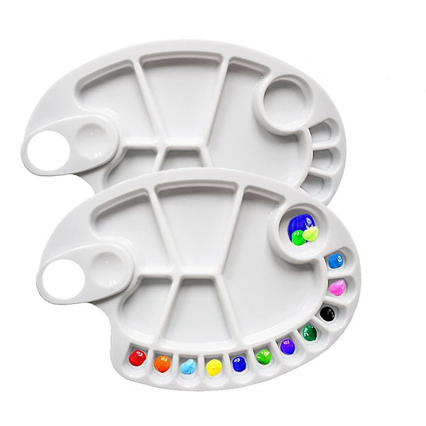 Non-stick malingpalet 11,8 x 7,9 tommer / 30 x 20 cm kunstnermalingblandingspalet, 10 brønde