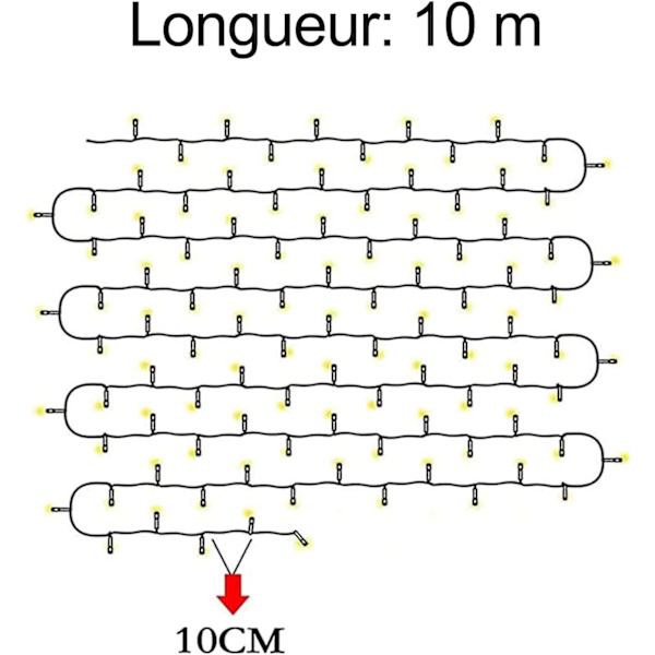 10m 100 LED ljusslinga, romantisk bröllopsfestdekoration, inomhus