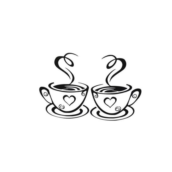 Kaffekop Design Stickers Vægskilte til hjemmet Køkken Restaurant Decor