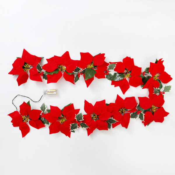 Tekoäly Poinsettia Jouluvalot 2m 20LED Paristokäyttöinen Velv