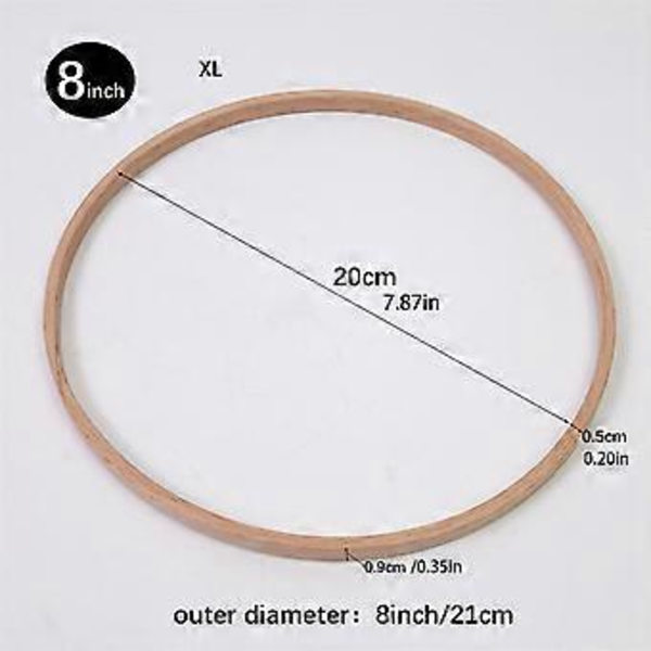 10 Stycken Runda Hantverksbågar för Bröllopskransar Drömfångare Trä Blomsterbåge för Konst Hantverk Vägg Hängande Ornament 2XL