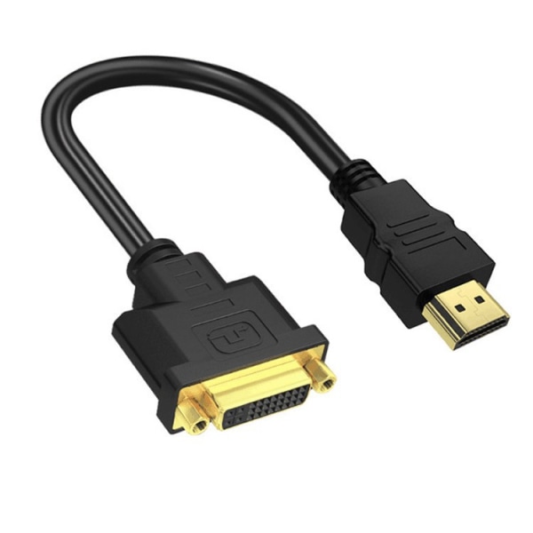 1PC svart HDMI till DVI-adapterkabel - HDMI hane till DVI hona 24+