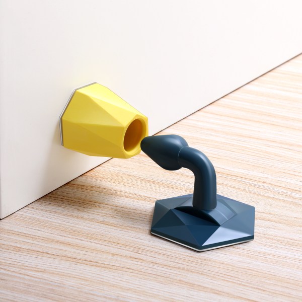 Diamond Shaped Silicone Door Stopper with Suction Cup - No Punchi