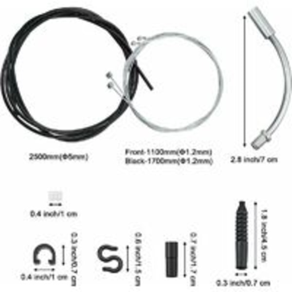 Bike Brake Cable Housing Kit Including 1 Set Bike Brake Line, 2 V