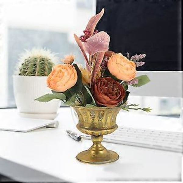 Retro Dekor Trädgårdsurna Vas Plastblomkrukor Järnblomkruka Rustik Blomma Traditionell Urna Blomkruka