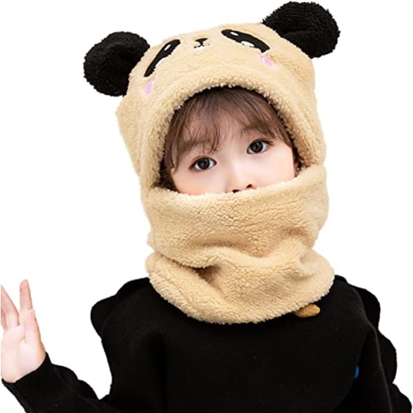 Bonnet til Børn, Drenge og Piger, Sød Vinterhue med Bjørneører, Unisex (Gul) Yellow