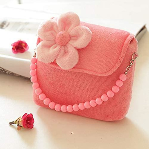 Söpö tyttöjen muodikas olkalaukku Prinsessa käsilaukut Kawaii kukkakuvioinen kolikkopussi pienille tytöille taaperoille ja esikoululaisille