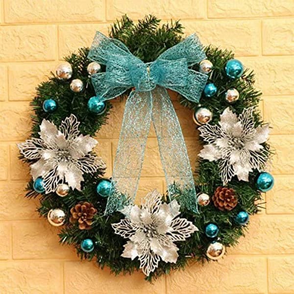 12 stykker juletrepynt DIY juleblomsterpynt D