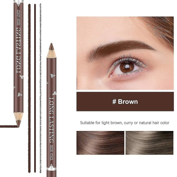 12 stk/pakke øyenbrynsblyanter Eyeliner, matt vanntett øyenbrynsblyant langvarig eyeliner øyesminke（brun）