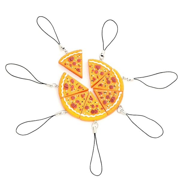 Pizza Vedhæng Nøglering Spænde Pung Taske Charm Nøgle Smykker Ornamenter (7 Stykker)