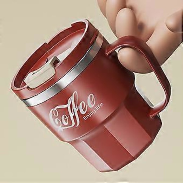 Termosmugg i rostfritt stål, enkel stil, 400 ml, återanvändbar vattenkopp lämplig för camping, picknick, grillning Coca Cola Red