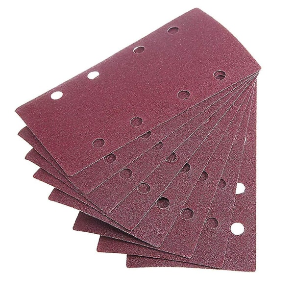 10 stk 93x185mm Sandpapir Sandpapir 8 Huller Loop Sand Sheet Punched 400 Grits Passer Til Rektangulær Orbital Sander（120 Grit）