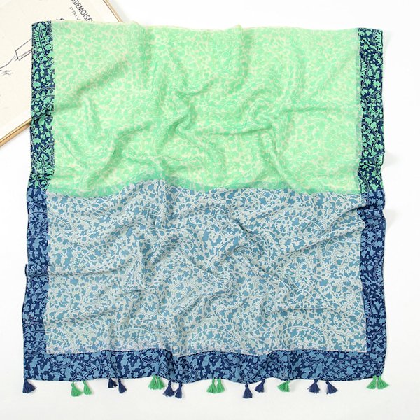 Grön bladscarf, 180-85cm