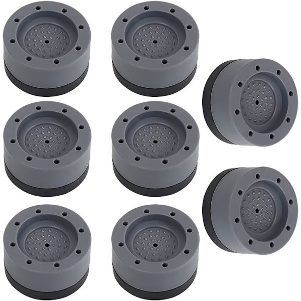 8 stk Anti-vibrasjonsmatter for vaskemaskin Runde Pads