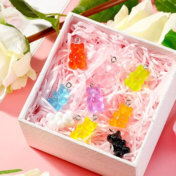 45 stk. 9 Farver Søde Bjørn Vedhæng Gradient 3d Gummy DIY Harpiks Bjørn Vedhæng Bjørn Halskæde Vedhæng