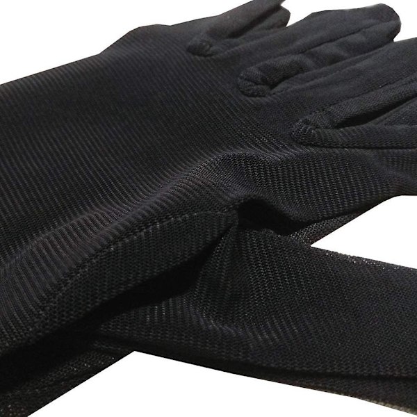 55cm naiset mesh läpinäkyvä täyspitkät hansikkaat läpikuultavat oopperahansikkaat joustavat lapaset musta