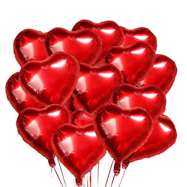 Hjärtballonger 25 st 18 tum Folieballonger Hjärtballonger Helium Ballonger Hjärtformade Folieballonger För Alla Hjärtans Dag, Bröllop（Röd）