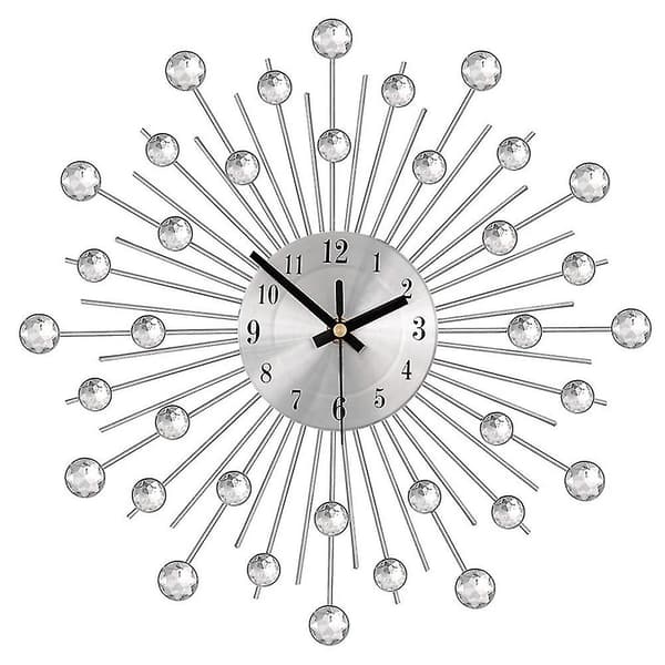 Radial Sunburst Diamond Silent Väggklocka Modern Heminredning