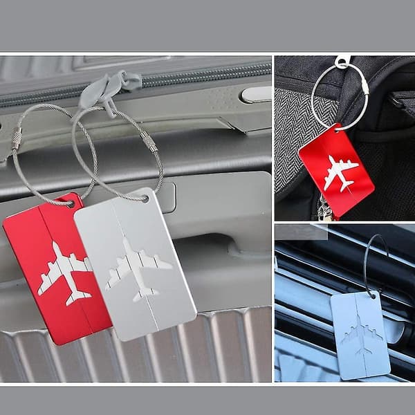 6 stk. bagasjelapper med navnelapper og adresselapper