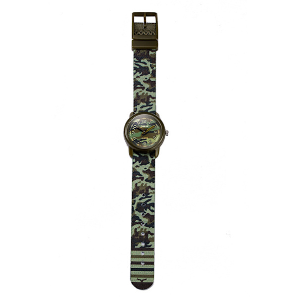 Pojkars klocka, vattentät, 3D andningsbart armband, kamouflagegrön