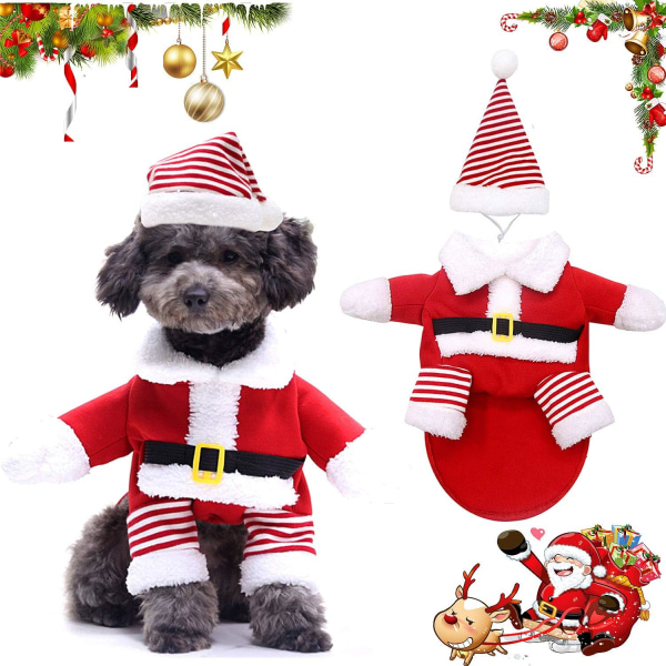 Hund- och katt-tomtekläder, söta tomtekläder för husdjur till jul