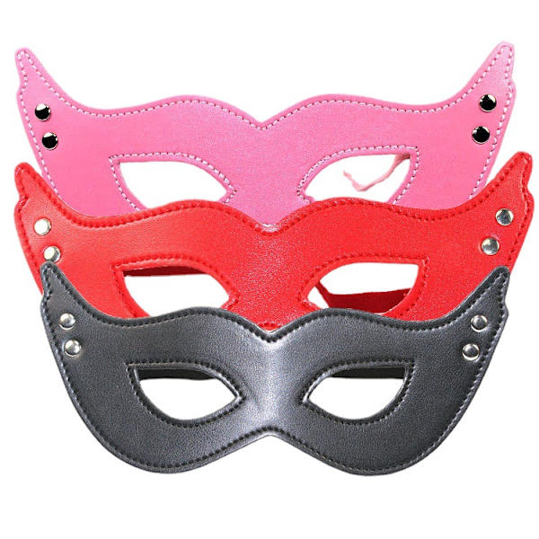 3 stk. Svarte, røde og rosa marihøne-masker i papp
