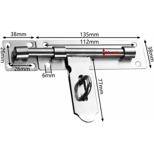 Dørhåndtaklås Dørhåndtaklås Dørhåndtaklås Bolt Slide Bolt Stain