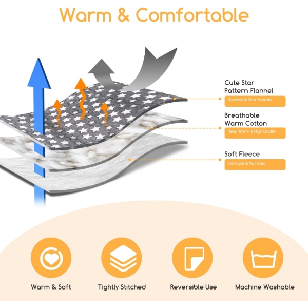 61* 41cm Hund- och kattbäddsmatta, mjuk fleece fluffig hund- och kattfilt, tvättbar