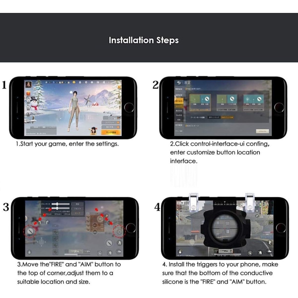 PUBG Mobiltelefon Spelkontroll Triggers, L1R1 Mobiltelefon Contr