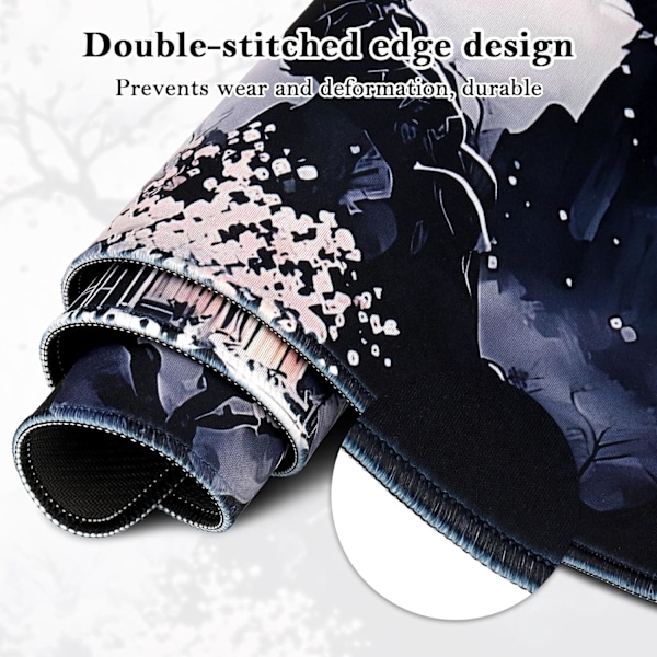 Anti-slip musematte, 80 x 30cm udvidet musematte, vandtæt gaming musematte, blomstermotiv A