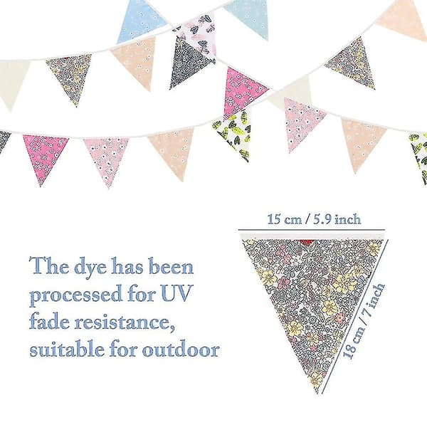 36 Vimpler Vimpler, 32ft Udendørs Vimpler Vandtæt Blomster Banner Til Fødselsdag Have Festlig Fest Dekoration