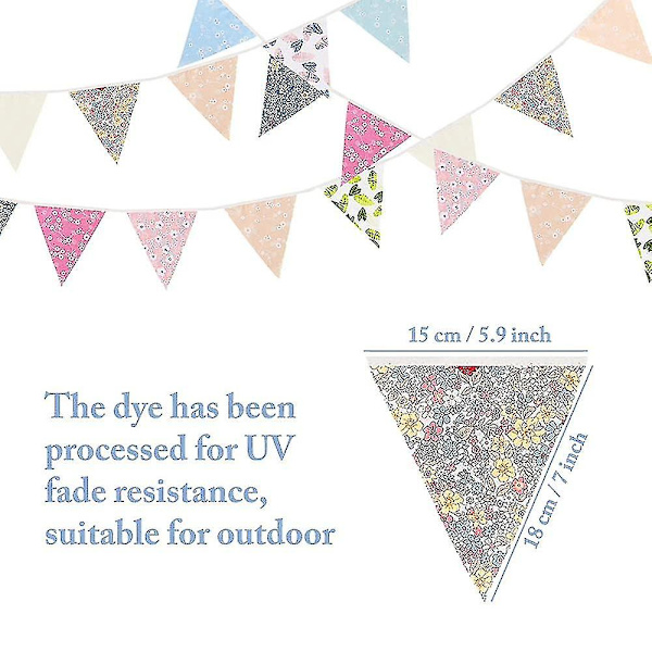 36 Vimpler Vimpler, 32ft Utendørs Vimpler Vanntett Blomster Banner For Bursdag Hage Festlig Festdekorasjon