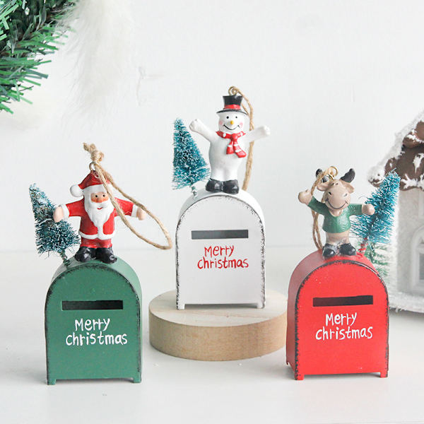 1 stk. Hvid Miniature Julepynt til Hjemmets Hoveddør Chr