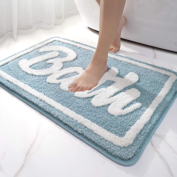 Non-Slip Bath Mat, Microfiber Fluffy Bath Mat, Water Absorbent Sh