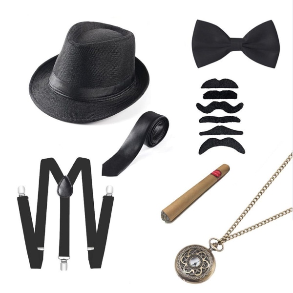 1920-talsfestdräkt Herr Accessoarer Gatsby Gangsterkläder Cospla