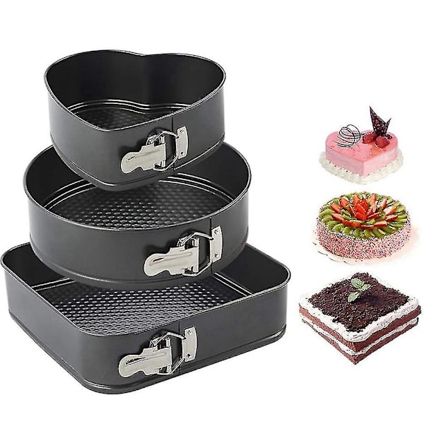 3-delad bakform i kolstål, non-stick kakform, bakverktyg